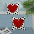 thumbnail image 3 of Valentines Day Pillow Covers 16x16 Set of 2, Valentines Decorative Pillowcase Polka Pot Red Love Heart Valentines Throw Pillows Anniversary Linen Outdoor Cushion Covers for Sofa Couch Decor, 3 of 6