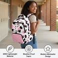 thumbnail image 5 of Uorisanigo Pink Cow Print School Backpack for Girls Large Capacity, Lightweight Hiking Daypack for Elementary Teen, Casual Bookbag for Camping Vacation, 5 of 7