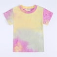 thumbnail image 4 of TAIAOJING Outfits For Girls Kids Toddler Boy Clothes Sports Casual Tie Dye Short Sleeves T Shirt Elastic Waist Shorts Set Girl Clothing 3-4 Years, 4 of 5