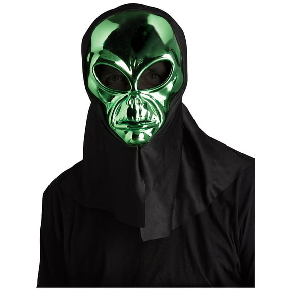 Area 51 Alien Mask Chrome Green Costume Accessory