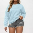 thumbnail image 2 of Sweatshirt for Women Crewneck Pullover Solid Color Oversized 2025 Sweatshirt Casual Long Sleeve Sweatshirt Fall Outfits, 2 of 5