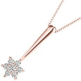 thumbnail image 2 of Aonejewelry 0.15 Carat Natural White Diamond Star Pendant Necklace For Woman Crafted In 14k Rose White and Yellow Gold With 18 Gold Plated Over 925 Sterling Silver Box Chain, 2 of 5