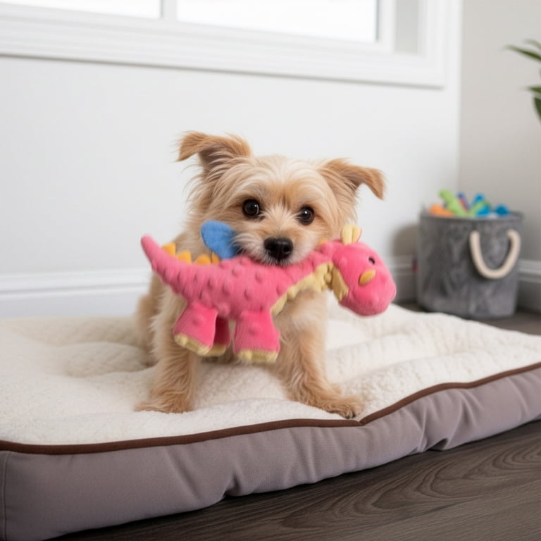 goDog Dragons Squeaky Plush Dog Toy, Chew Guard, Small photo 7