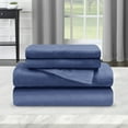 thumbnail image 6 of BNM Solid Flannel Cotton Sheet Set, California King, Navy Blue, 6 of 8