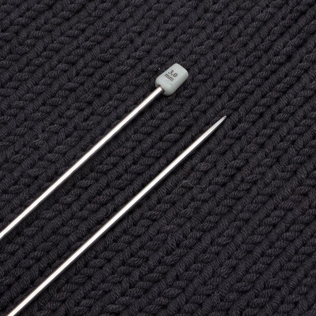 Aguja de tejer de un solo cabezal de acero inoxidable de 35 cm, aguja de tejer de un solo cabezal con enchufe, juego de herramientas para tejer suéteres de 11 pares