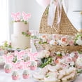 thumbnail image 5 of 37pcs Pink Bow Princess Theme Cake Decorations Coquette Pink Bow Cupcake Toppers, Double Sided Pink Bow Cupcakes for Princess Girl's Birthday Party Baby Shower Bridal Shower Party Supplies, 5 of 7