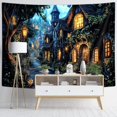 thumbnail image 3 of Gojian Fantasy Forest Tree Butterfly Wall Hanging, Fairy Magical Enchanted Jungle Waterfall Mushroom Tapestry for Bedroom Living Room, 3 of 6