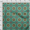 thumbnail image 3 of oneOone Cotton Silk Teal Green Fabric Asian Block Floral Dress Material Fabric Print Fabric By The Yard 42 Inch Wide-06, 3 of 4