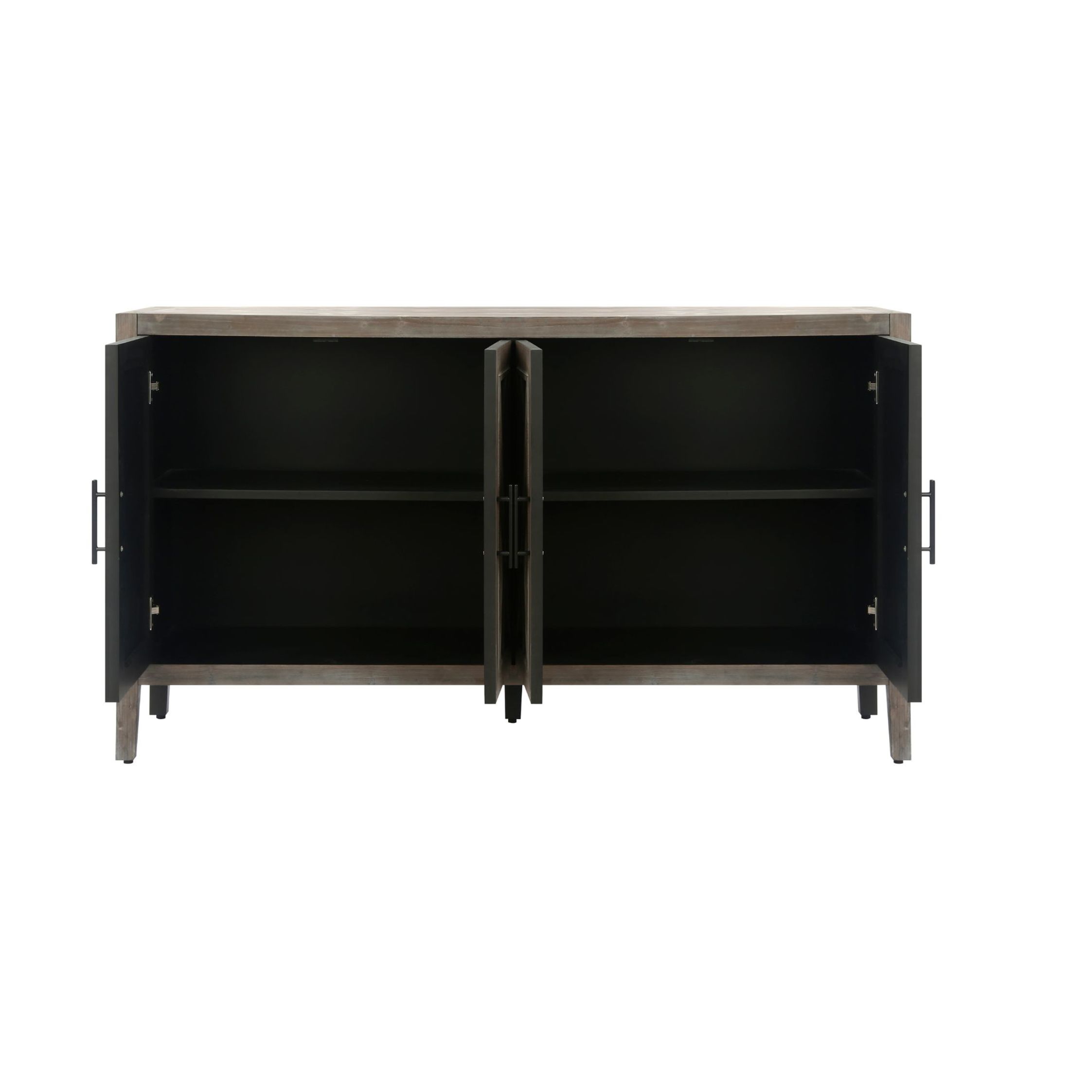Noble House Modern Farmhouse 4-Door Accent Sideboard with Adjustable Shelf, Multi-Use Storage Buffet Cabinet for Dining Room, Antique brown