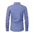 thumbnail image 2 of TOPTIE Men's Dress Shirts Plaid Printed Stretch Long Sleeve Button Down Casual Business-Blue-3XL, 2 of 6