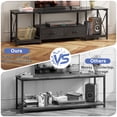 thumbnail image 5 of HIGDBFE TV Stand for TVs up to 65" with 2 Fabric Drawers, Industrial Entertainment Center with Open Shelves and Led Lights for Living Room Bedroom, Rustic Black, 5 of 7