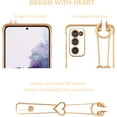 thumbnail image 3 of Designed for Samsung Galaxy S20 FE 5G Case,Luxury Plating Edge Love Hearts Pattern with Wristband Kickstand Camera Lens Protection,Soft Shockproof Cover for Girls Women,White, 3 of 7