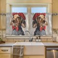 thumbnail image 2 of Yayeee Kitchen Curtains Tier Set of 2 Light Filtering 57"x24" Over Sink Window Panels, Gray Dog Artist, 2 of 7