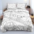 thumbnail image 1 of Small Train Quilt Cover Suit, Three-piece Set, Bedding, Microfiber, Duvet Cover, Suitable For Boys And Girls-HAPDEN, 1 of 3