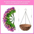 thumbnail image 2 of Artificial Hanging Flowers in Basket for Patio Garden Porch Deck Spring Decoration, Artificial Daisy Arrangement,Fake Plants in inch Coconut Lining Basket for Outdoor/Indoor(Purple), 2 of 5