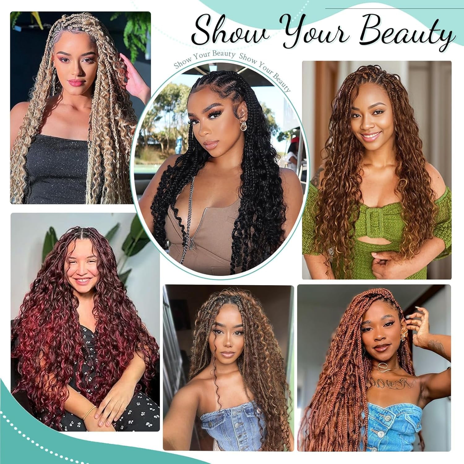 Human Braiding Hair for Boho Braids Human 110g 14 Inch Curly Boho Hair for Braiding Knotless 12A Deep Wave Bulk Bohemian 3 Bundles/Pack Chocolate Brown