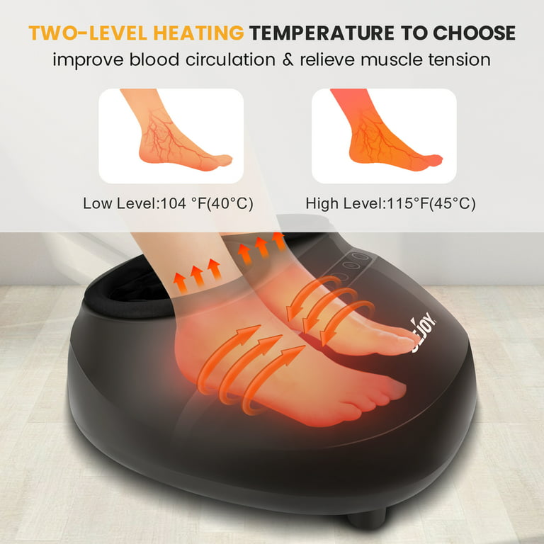 Comfier Shiatsu Foot Massager with Heat Deep Kneading Feet Massage Machine  for Plantar Fasciitis Blood Circulation Size Up to 13-Black 