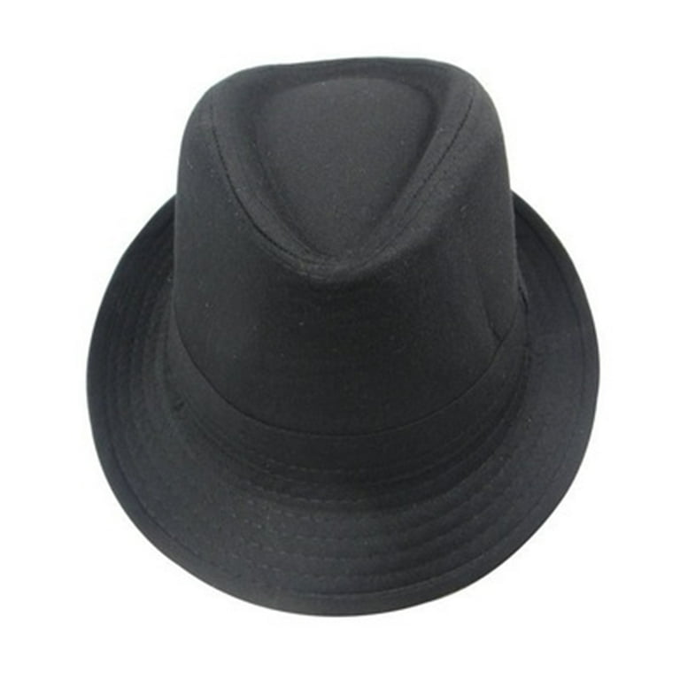 OUNONA Kids Fedora Hat, Black, Cotton, Gentleman Style, Suitable