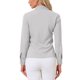 thumbnail image 3 of INSPIRAR CHIC Blusas de Manga Larga para Mujeres Chifón Plisado con Cuello de Lazo Camisa de Oficina XS Gris Claro, 3 of 6