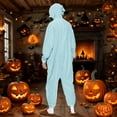 thumbnail image 4 of Moxiu Halloween Women Romper Onesie Half Zip One-piece Jumpsuits Pajamas Funny Halloween Cosplay Costume for Autumn Winter 2025 Blue,XL, 4 of 9