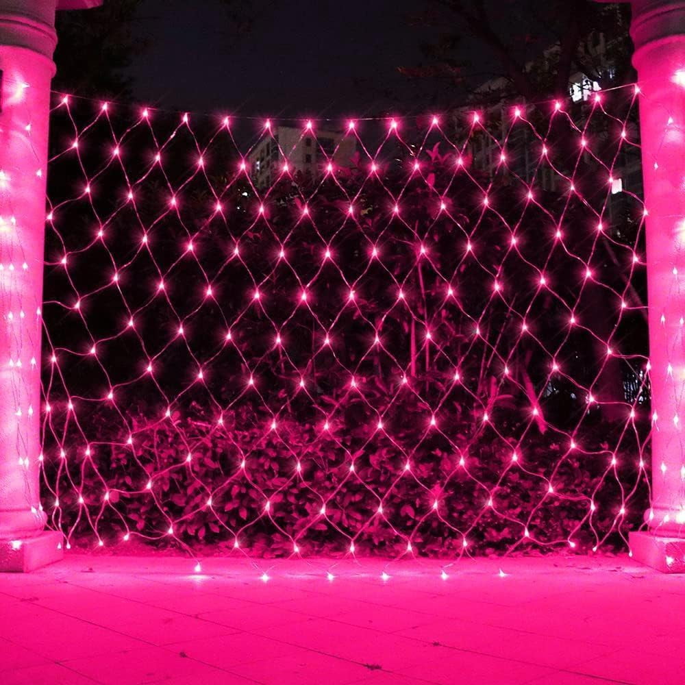 Garden Net Lights Battery Operated 2x3M 192LED Waterproof Net Mesh String Lights 8 Modes Fairy Lights for Indoor Outdoor Christmas Tree Bush Garden Backyard Décor