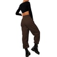 thumbnail image 2 of Genuiskids Women Juniors Baggy Sweatpants Active Sports Trousers Inner Plush Thickened High Waist Pockets Loose Joggers Pants Warm Bottoms Fall Winter Pants for Teen Girl, 2 of 9