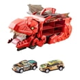 thumbnail image 3 of Dinosaurio transportador camión dinosaurio figura juguetes divertido juguete educativo dinosaurio coche vehículos juego para niños preescolares niñas rojo con 2 autos, 3 of 8