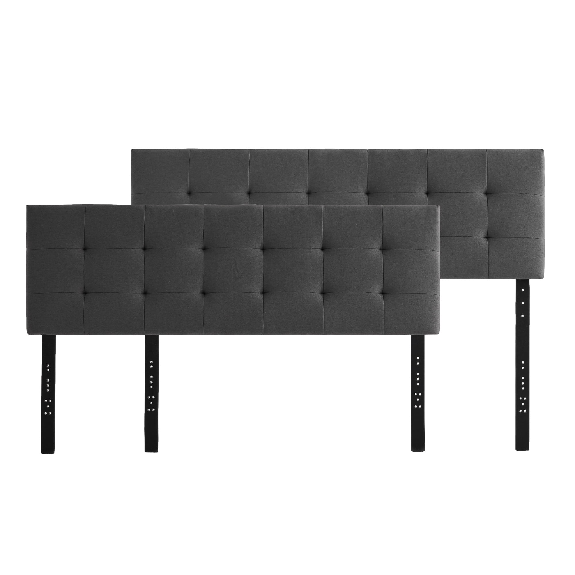 Rest Haven Charleston Upholstered Headboard with 4 USB Ports, Full, Charcoal