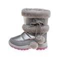 thumbnail image 2 of Rugged Bear Little Kids Girls Snow Boots with Zip-up and Pon Pon Ornamented Closure, 2 of 7