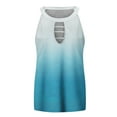 thumbnail image 3 of Vedolay Womens Tank Tops Women's Satin Chain Halter Neck Shirred Back Draped Crop Top,Blue S, 3 of 4
