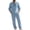 Light blue, variant on Migroa Mens 2 Pieces Cotton Linen Set Long Sleeve Shirts Casual Drawstring Yoga Pants Loose Fit Straight Legs Beach Trousers Summer Beach Wedding Outfits Black L