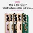 thumbnail image 5 of ELEHOLD Plating Case For iPhone 16 Pro – TPU Slim Magnetic Shockproof Cover, 360° Rotatable Ring Stand, 3D Astronaut Design, Lens All-Inclusive Protection, White, 5 of 12