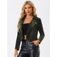 thumbnail image 2 of Chaqueta de motociclista Allegra K terciopelo Ejercito Verde L, 2 of 5