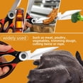 thumbnail image 4 of "    Kitchen scissors, heavy-duty kitchen scissors, seafood scissors, stainless steel sharp food cooking scissors, suitable for meat, bones, fish, poultry, vegetables, chicken, dishwasher safety", 4 of 6