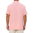 thumbnail image 3 of CAMISA DE HOMBRE CORTA DE MANGA CORTA BOTÓN PLAYA VERANO CUELLO PUNTA XL ROSA DÍA DEL PADRE INSPIRE CHIC, 3 of 6
