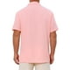 thumbnail image 3 of CAMISAS DE HOMBRE INSPIRE CHIC, MANGA CORTA, CUELLO ABOTONADO, PLAYERA DE PLAYA DE VERANO, L, ROSA, 3 of 6