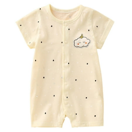 

Specollect Infant Newborn Baby Girl Solid Romper Child Summer Thin Newborn Super Soft Cotton Printed Crew Neck Short Sleeve Pajamas And Creepers Girls Clothing 2024