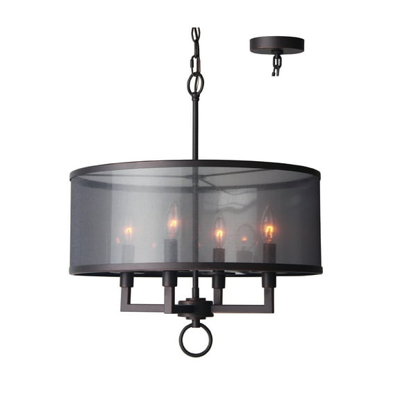 Woodbridge Lighting Jamison 4-light Steel Metal Pendant Chandelier in Bronze