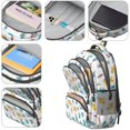 thumbnail image 4 of White Cartoon KnightsCastles Pattern Cute School Backpack Bag with Padded Back and Adjustable Shoulder Straps 16.9 X 12.6 X 5.9 Inches, 4 of 5