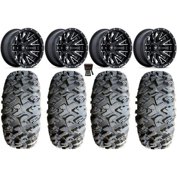 MSA Creed 14" Wheels Machined 28" MotoClaw Tires Honda Foreman Rancher SRA