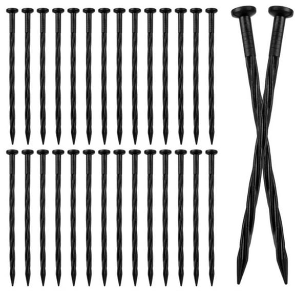 Garden Edging Ground Nails 20 Pcs,Spiral Landscape Edging Spikes,Durable Plastic Anchoring Spikes,7.87 Inch Rust-Free Edging Nails,Garden Landscapes Stakes Spikes