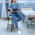 thumbnail image 3 of Conjunto de pantalones para mujer, traje para el trabajo de enfermera, transpirable, lavable a máquina, para el cuidado de la salud, cuidado de Azul, 3 of 4