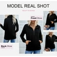 thumbnail image 4 of Chandails en Molleton à Manches Longues pour Femmes Col Quart 1/4 Zip Pull Décontracté Uni avec Poches (S-2TG), 4 of 5