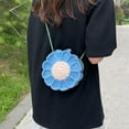 LQXZWJY Daisy Flower Crochet Bag Handmade Knitted Crossbody Bag Phone