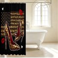 thumbnail image 3 of Erosebridal Modern High Heels Shower Curtain 72Wx78L,Leopard USA Flag Bath Curtain,Red Tan, 3 of 5