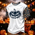 thumbnail image 2 of Fabrcox S-4XL Halloween Men's&nbsp;shirts Funny Ghost Pumpkin Cat Mens Graphic T-Shirts Fall Winter Festival Corduroy Raglan Mens Short Sleeve Tshirts White XXL, 2 of 7
