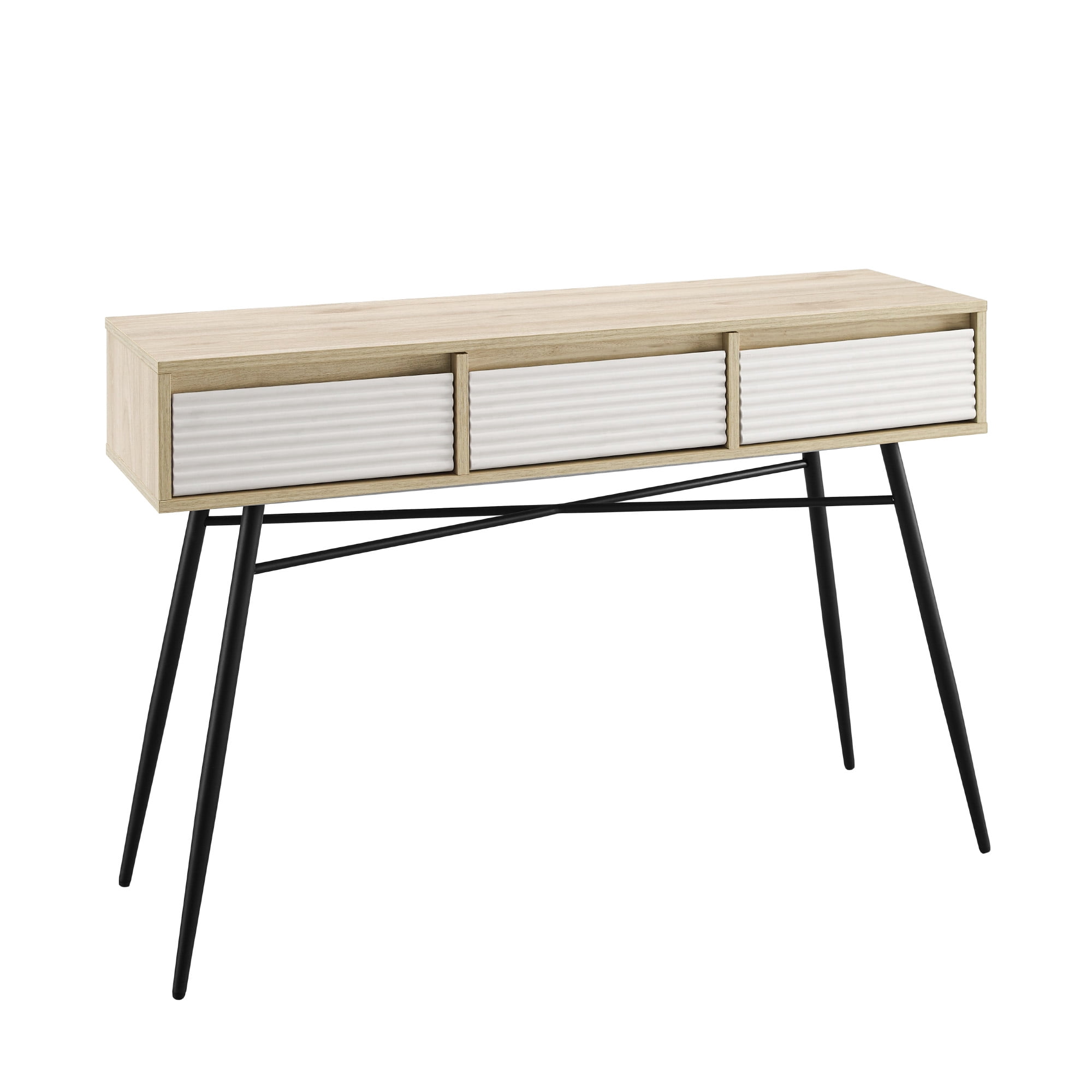 Manor Park Modern Fluted Drawer Entry Table, Birch