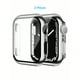 thumbnail image 2 of 2pcs Fashionable Unisex Black Pc Smart Watch Case 2-in-1 Ultra-thin Tempered Glass Screen Protector Film And Case, Compatible With Apple Watch Cover 38/40/41/42/44/45mm, Compatible With Se/9/8/7/6/5/4, 2 of 4