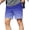 Blue, variant on Men's Summer Straight Leg Bermuda Shorts Gradient Print Split Hem Inner Drawstring Pocket Hiking