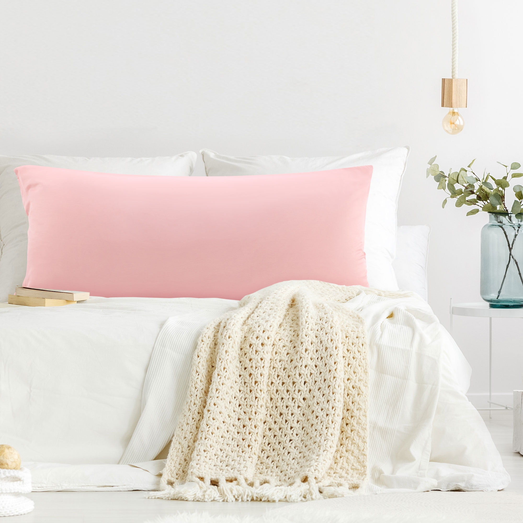 Unique Bargains Zipper Closure Body Pillowcase 1Pc Pink 20"x48"